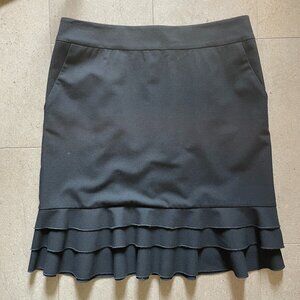 Flirty Pink Tartan Black Skirt with Bottom Ruffles-Size 8